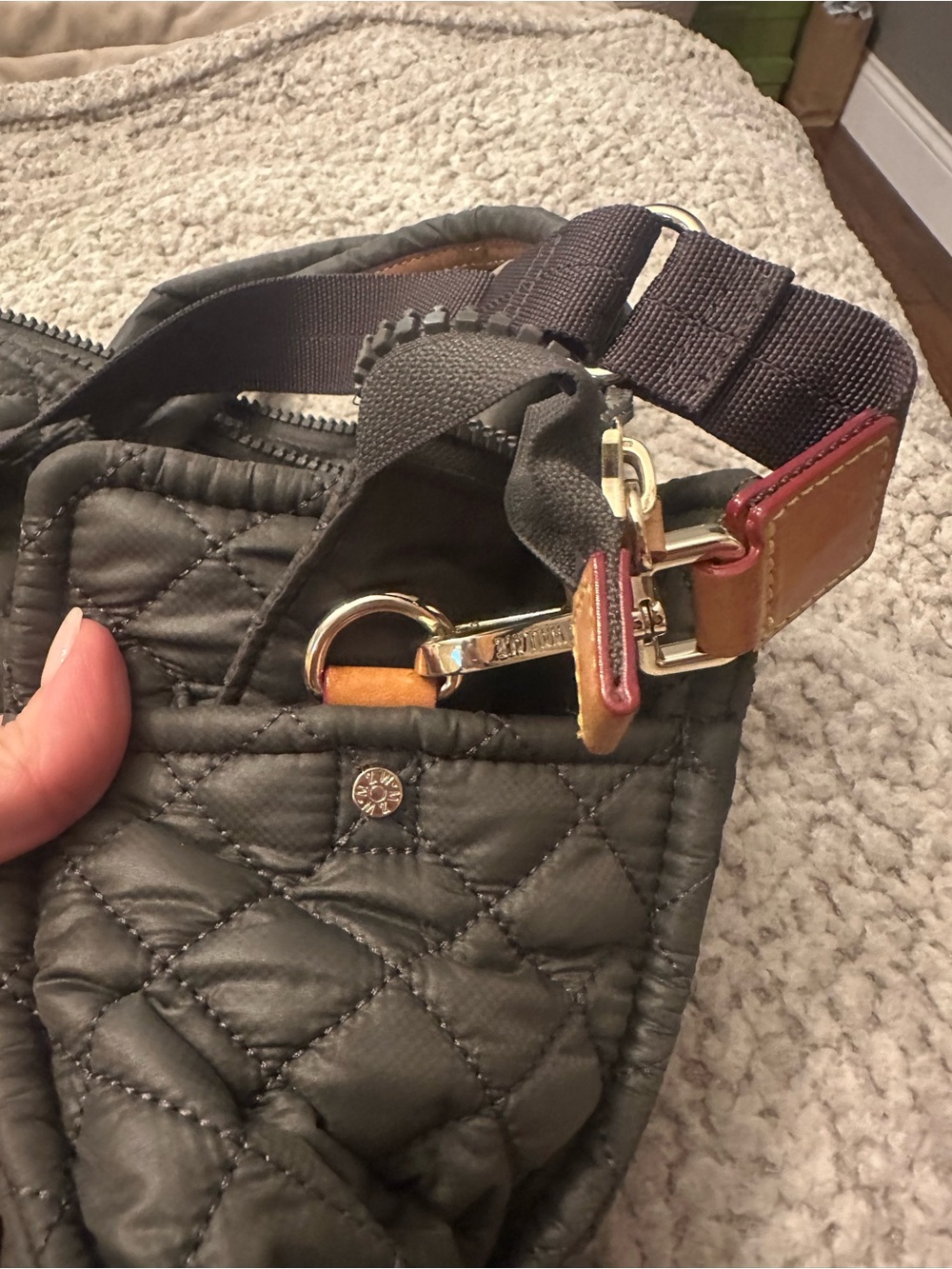 MZ Wallace Black Quilted Nylon Tote with Top Handles Metro Box Tote - Picture 9 of 9